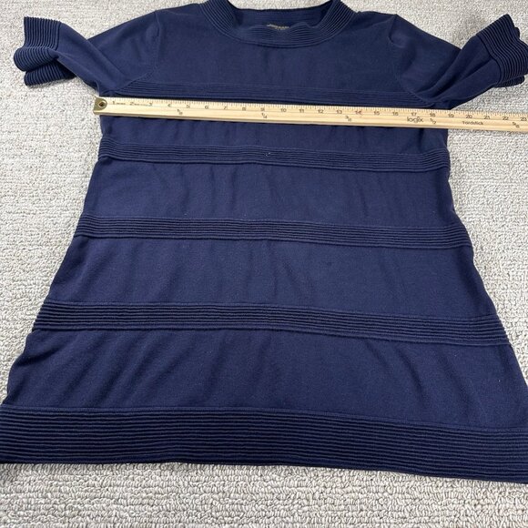 Pendleton Ribbed Short Sleeve Crew Neck Shirt Blue Women’s Size Large - Picture 4 of 6